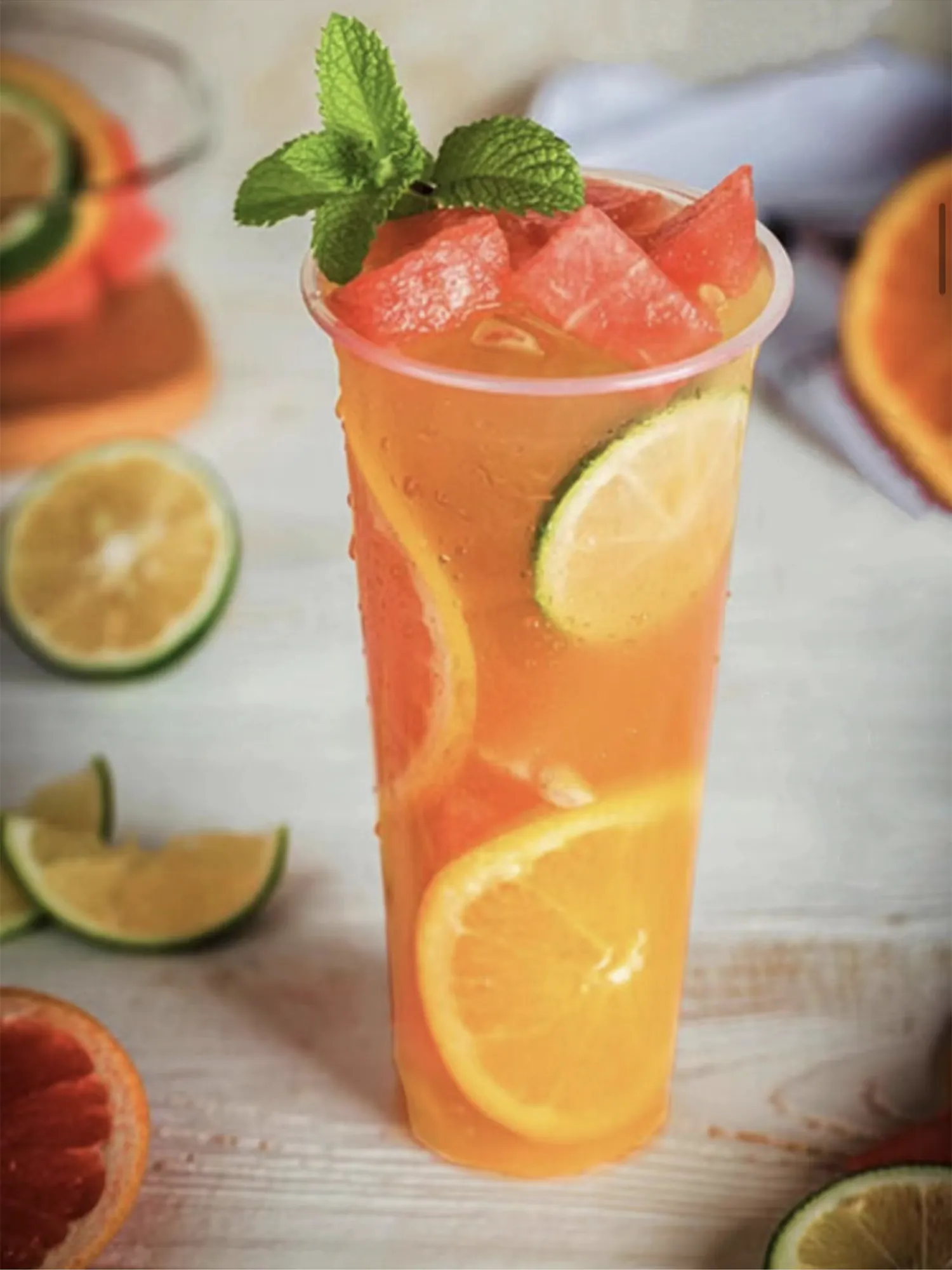 Citrus Fruit Infused Iced Tea at Honey Lush, Bubble Tea Shop in Las Vegas
