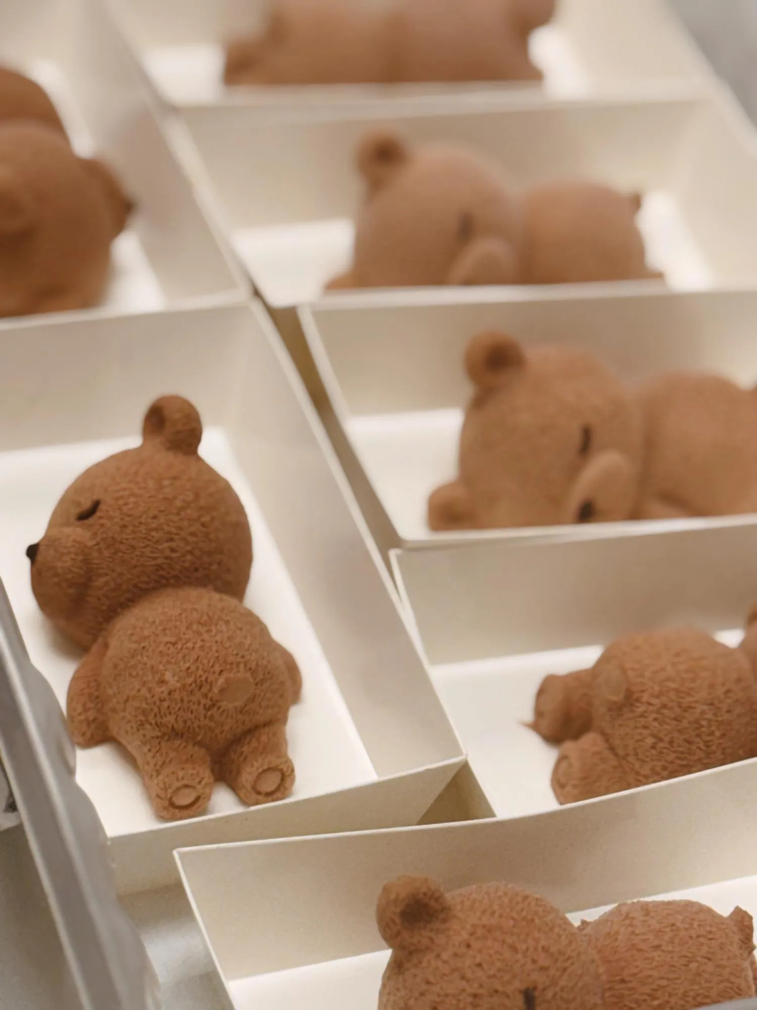 Bear-Shaped Chocolate Mousse Pastries at Honey Lush Bubble Tea Shop in Las Vegas